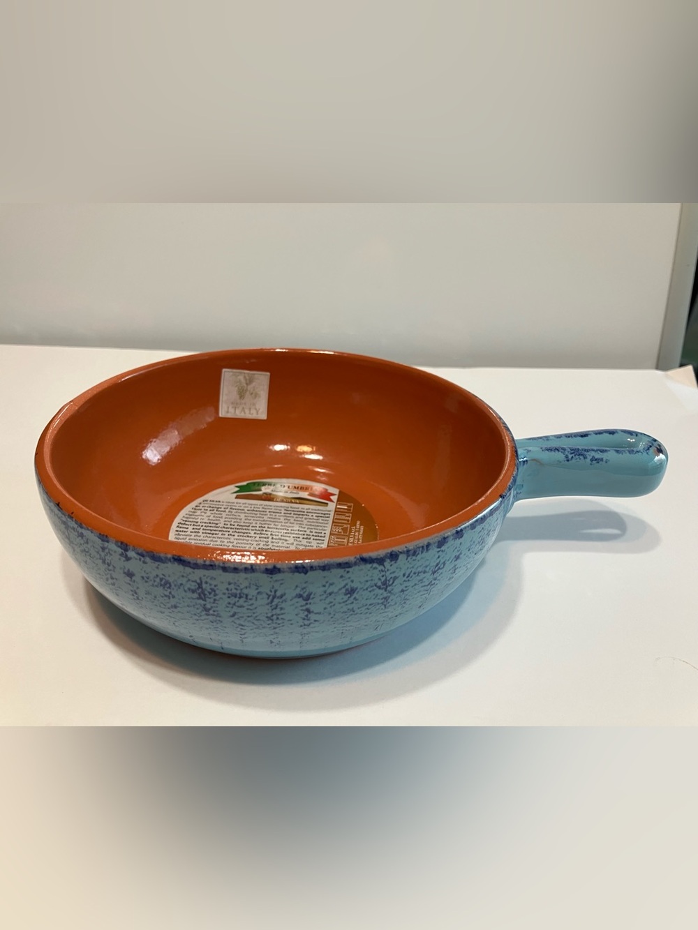 De Silva Terracotta Soup Bowl Baking Oven Dish with Handle Made in Italy  NEW